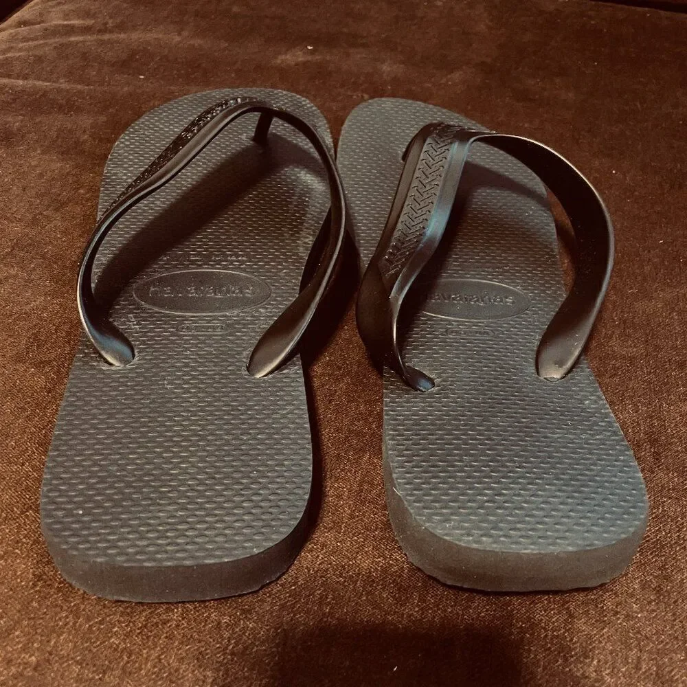 Super Rare Extra Wide Thong Straps Havaianas Mens Black 11/12 US 45/46 EUR